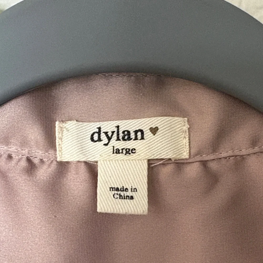 Dylan Women's Casual Taupe/Pink Button Down Shirt - Picture 2 of 5
